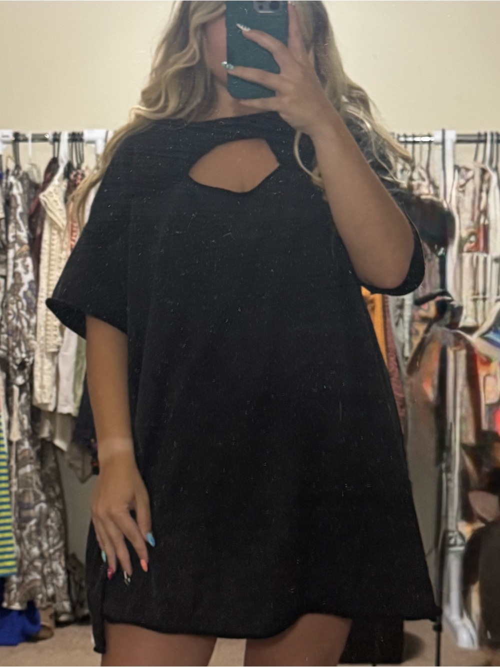 Acid Wash Black Dress